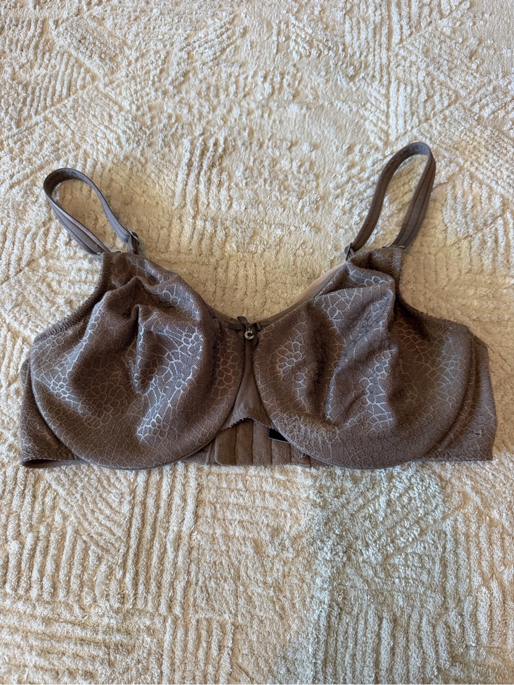 Chantelle Brown Lace Underwire Unlined Bra Size 36D / 80D French Lingerie